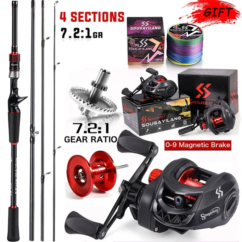 Sougayilang Fishing Rod Reel Combo 1.8~2.1m Carbon Fiber