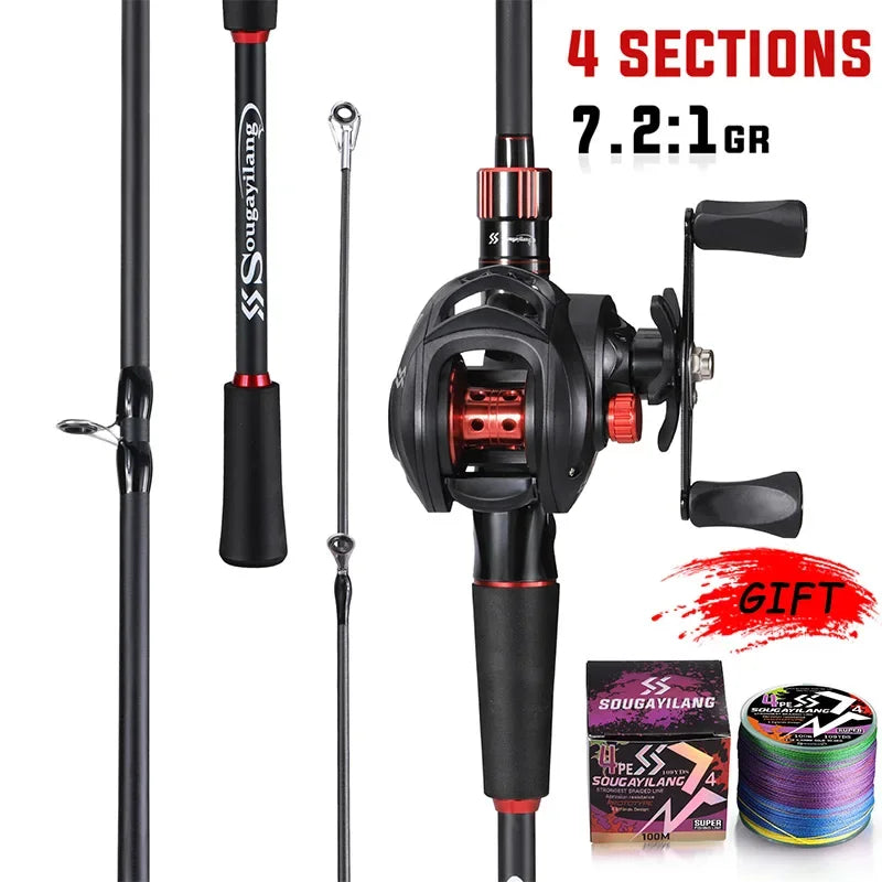 Sougayilang Fishing Rod Reel Combo 1.8~2.1m Carbon Fiber