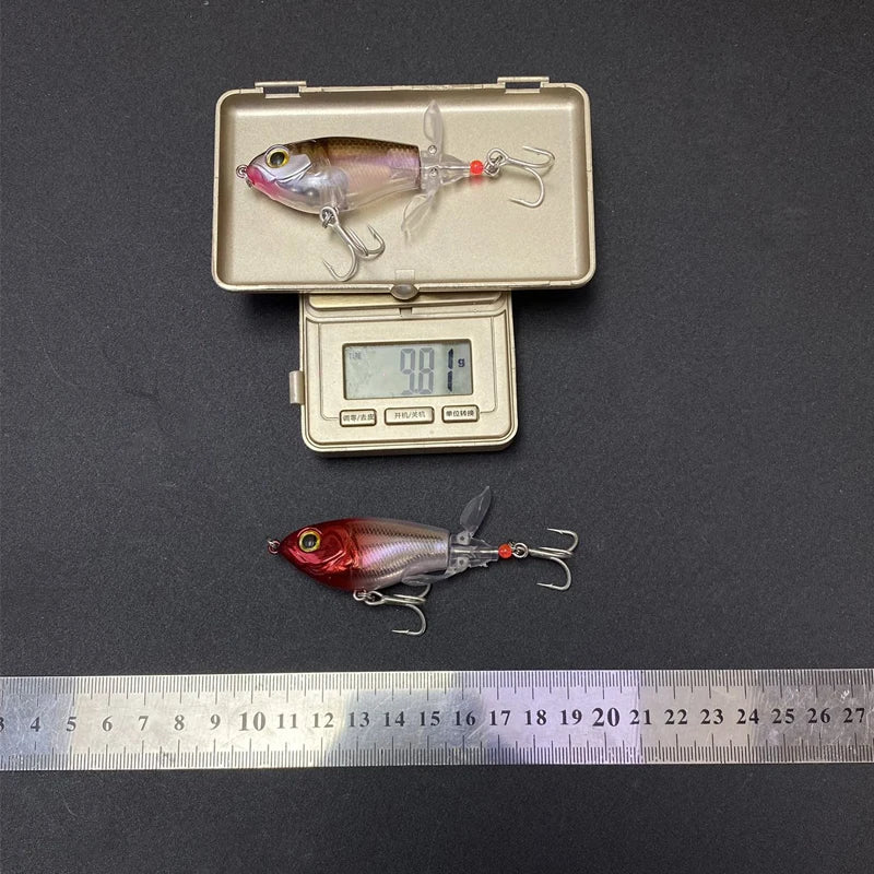 Topwater Whopper Plopper with Soft Rotating Double Propeller