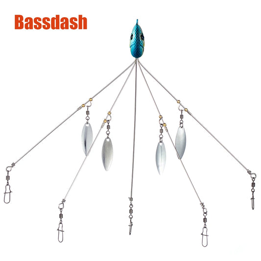 Bassdash Alabama Lure Bait Fishing Group Umbrella Rig Head  5 Arms Bass Summer Angling Group Lurer 18g