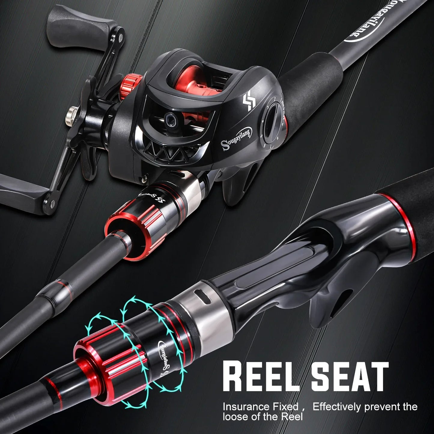 Sougayilang Fishing Rod Reel Combo 1.8~2.1m Carbon Fiber