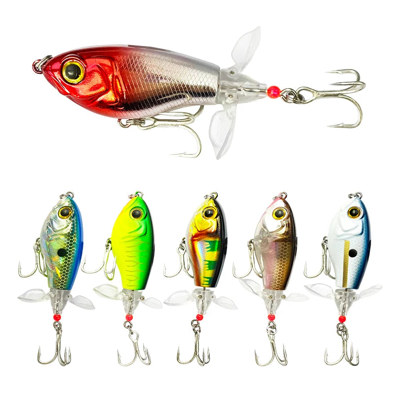 Topwater Whopper Plopper with Soft Rotating Double Propeller