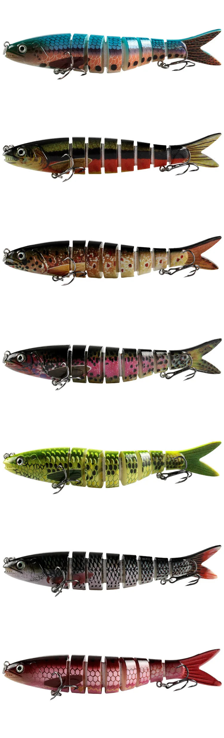 Swimbait 7 Segment Fishing Artificial Bait Hard Lures Multi Jointed 13.5cm Wobblers for Pike Trolling Crankbait