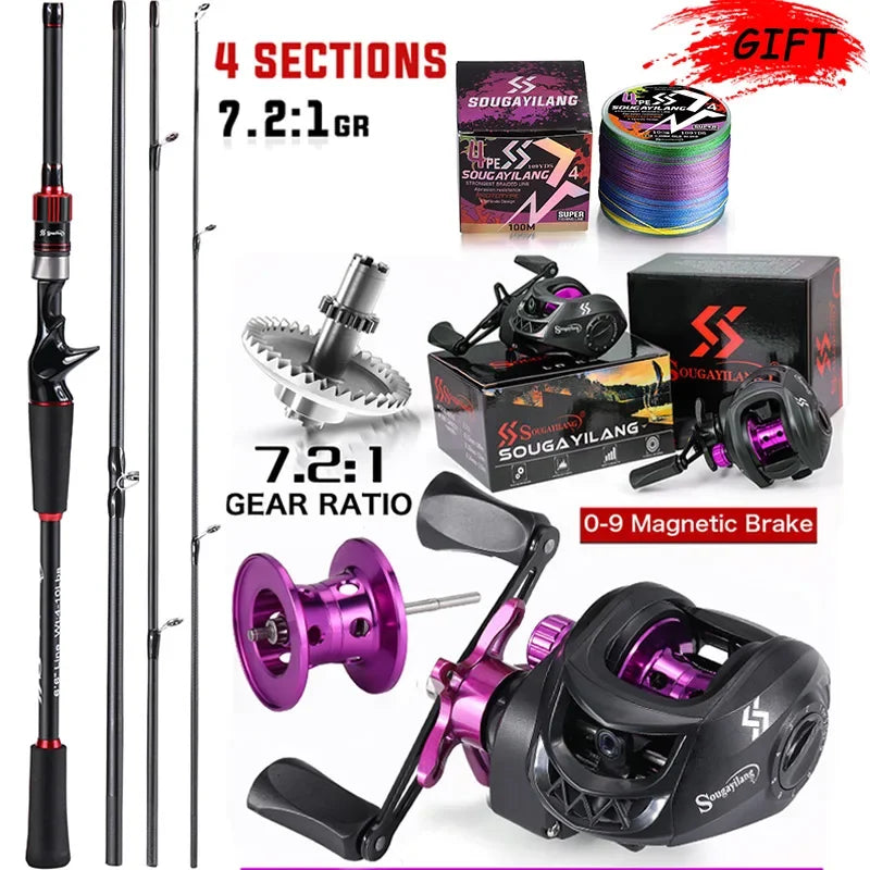 Sougayilang Fishing Rod Reel Combo 1.8~2.1m Carbon Fiber