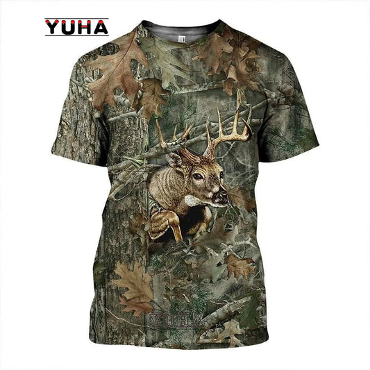 Camo Hunting Animal Deer Men's T-Shirt Summer