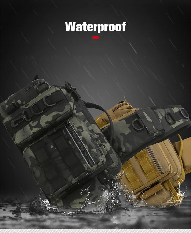 Men Fishing Tackle Bag Single Shoulder Crossbody Tactical Bags Waist Pack Fish Lures Gear Utility Storage Fishing Box Chest Bag